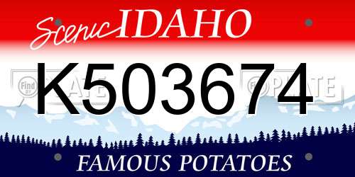 K503674 Idaho License Plate