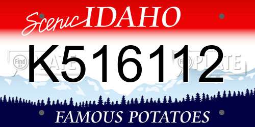 K516112 Idaho License Plate