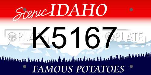 K5167 Idaho License Plate