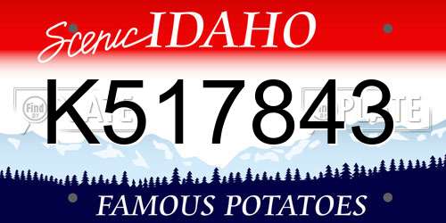 K517843 Idaho License Plate