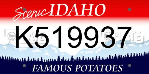 K519937 Idaho License Plate