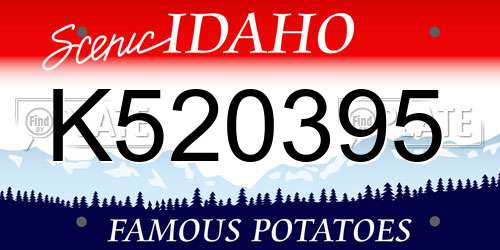 K520395 Idaho License Plate