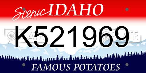 K521969 Idaho License Plate