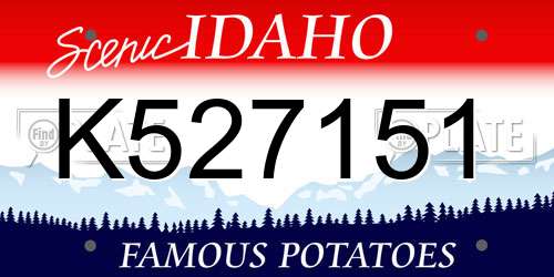 K527151 Idaho License Plate