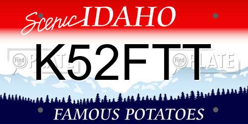 K52FTT Idaho License Plate