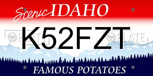 K52FZT Idaho License Plate