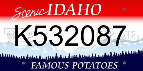 K532087 Idaho License Plate