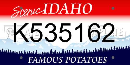 K535162 Idaho License Plate