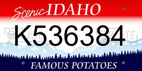 K536384 Idaho License Plate