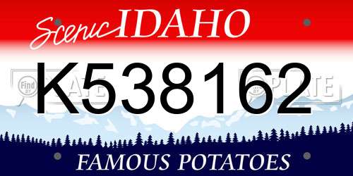 K538162 Idaho License Plate