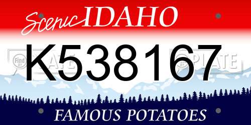 K538167 Idaho License Plate