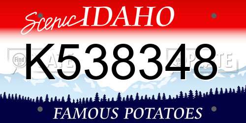 K538348 Idaho License Plate