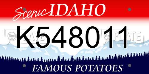 K548011 Idaho License Plate