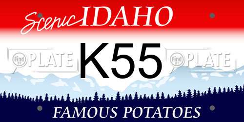 K55 Idaho License Plate