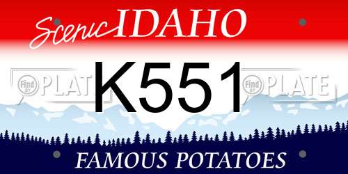 K551 Idaho License Plate