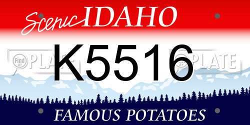 K5516 Idaho License Plate