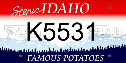 K5531 Idaho License Plate
