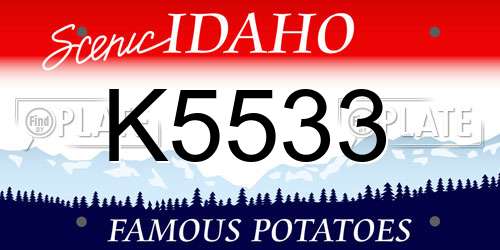 K5533 Idaho License Plate