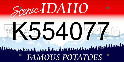 K554077 Idaho License Plate