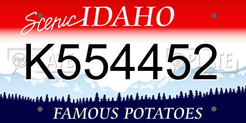 K554452 Idaho License Plate