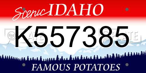 K557385 Idaho License Plate