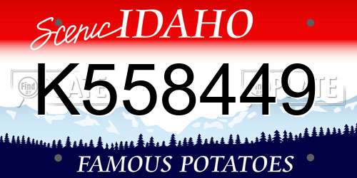 K558449 Idaho License Plate