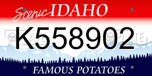 K558902 Idaho License Plate