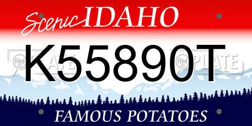 K55890T Idaho License Plate