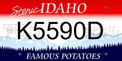 K5590D Idaho License Plate