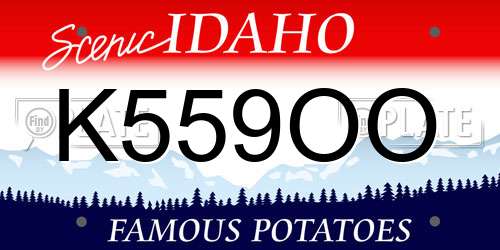 K559OO Idaho License Plate