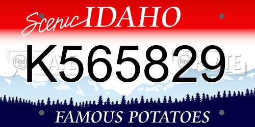 K565829 Idaho License Plate