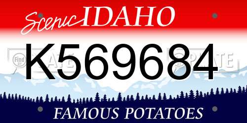 K569684 Idaho License Plate