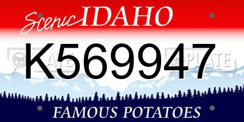 K569947 Idaho License Plate
