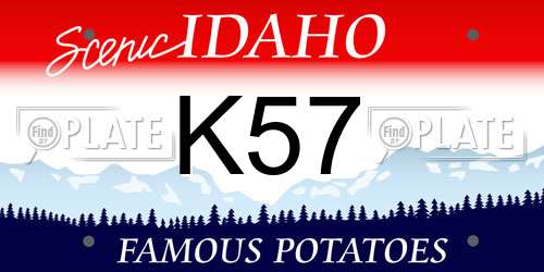 K57 Idaho License Plate