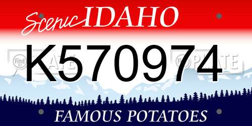 K570974 Idaho License Plate