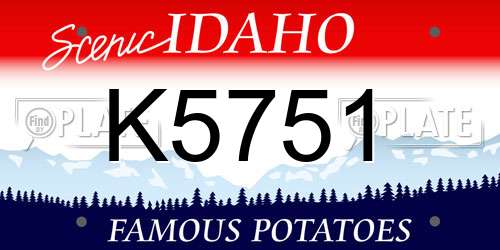 K5751 Idaho License Plate