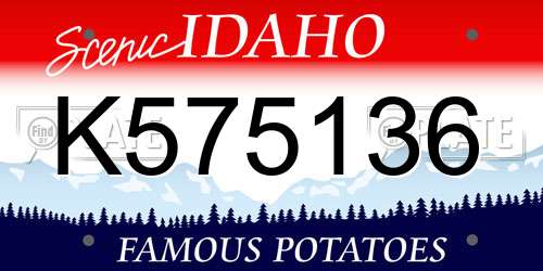 K575136 Idaho License Plate