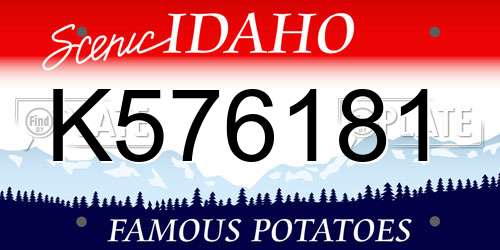 K576181 Idaho License Plate