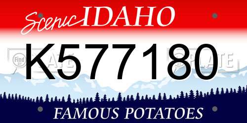 K577180 Idaho License Plate