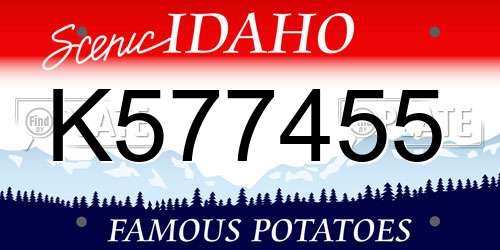 K577455 Idaho License Plate