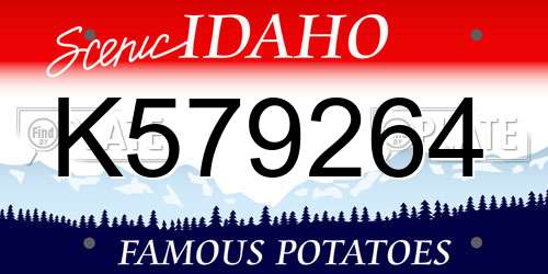 K579264 Idaho License Plate