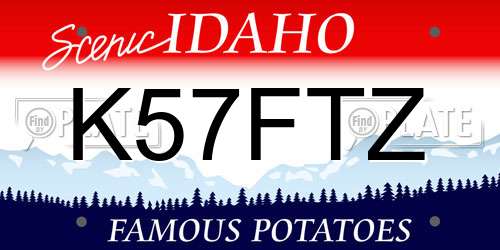 K57FTZ Idaho License Plate