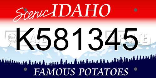 K581345 Idaho License Plate