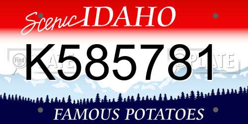 K585781 Idaho License Plate