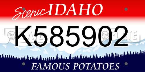 K585902 Idaho License Plate