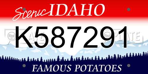 K587291 Idaho License Plate