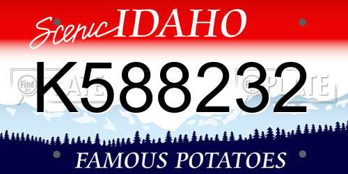K588232 Idaho License Plate