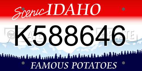 K588646 Idaho License Plate
