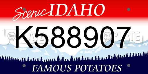 K588907 Idaho License Plate