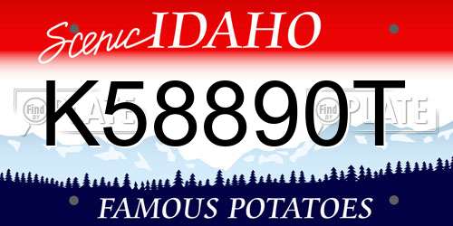 K58890T Idaho License Plate
